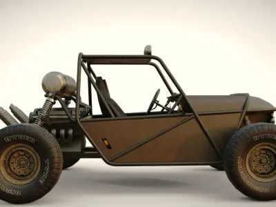 Dune buggy Low-poly 3D model