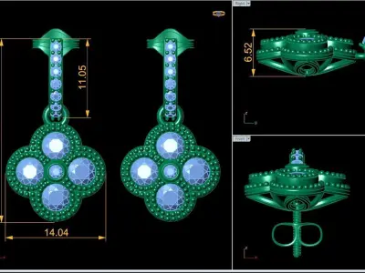 Drop earring 3D print model
