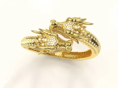 Bracelet dragon 14 3D print model