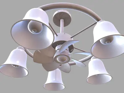 Fans with Lights 3D model