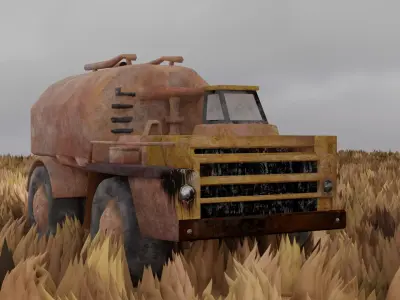 Abandoned Soviet Truck Low-poly 3D model