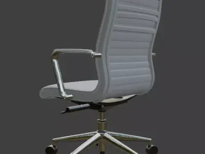 Modern White Leather Executive Office Chair High Detail 3D Model 3D model