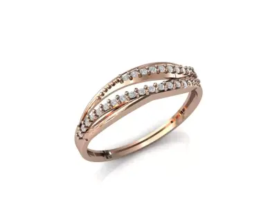 Women Ring Diamond Stone STL 3DM Lightweight Printable 3D print model 50