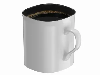 Coffee Mug White With Coffee 3D model