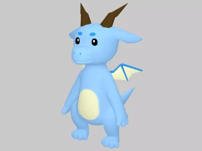 Tiny cute dragon Low-poly 3D model