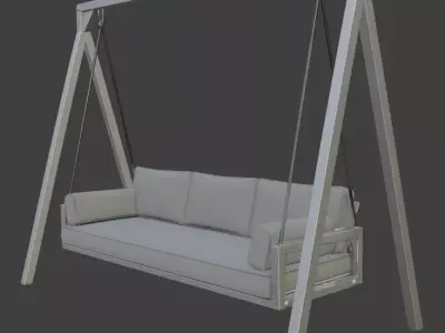 Modern Outdoor Swing with Cushions 3D model
