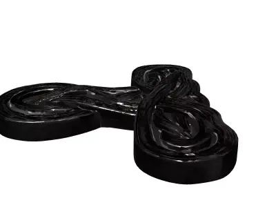 Elegant Silver Knotwork Ornament Low-poly 3D model