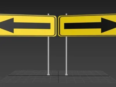 Rectangle Road Sing 2 3D model