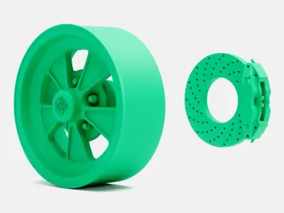 15x6 Cragar GT Plus Wheel and Brake 3D print model