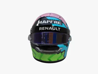 Ricciardo helmet 2019 Low-poly 3D model