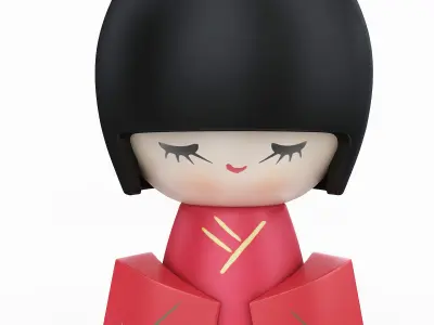 apanese Wooden Doll  3D model