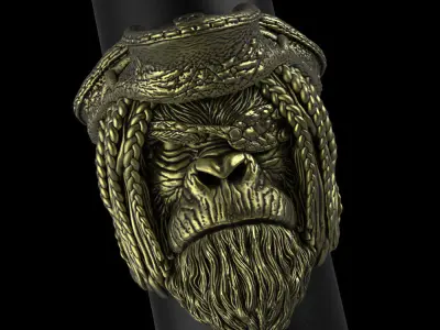 Animal ring jewelry Pirate monkey vol2  3D print model