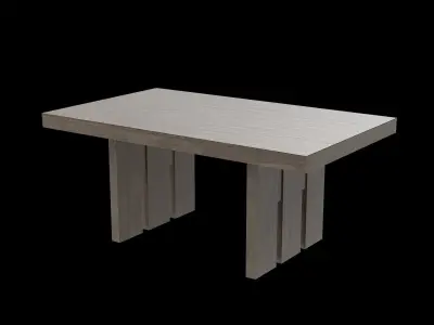 Table wooden 8 Low-poly 3D model