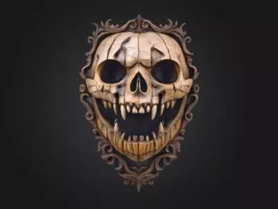 Eerie Visage Low-poly 3D model