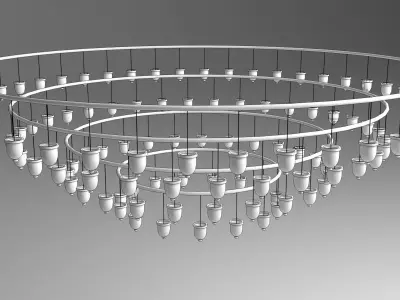 Indian Chandelier with Shamadan Hanging 3D model
