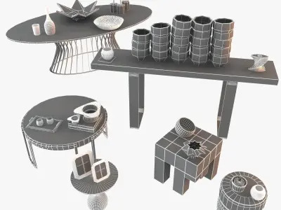 Living Room Decorative Set 3D model