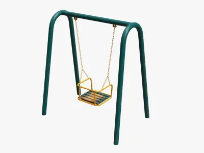 Playground metal swing 02 3D model