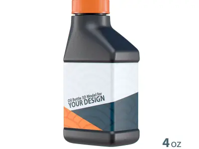 Motor Oil Bottle 4 oz 3D model