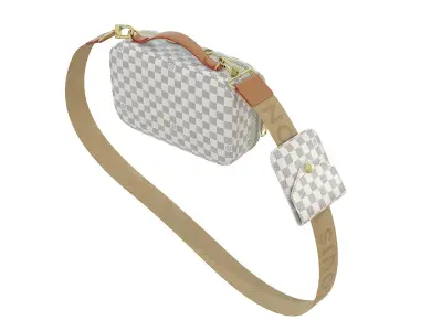 Louis Vuitton Utility Crossbody Bag Damier Azur canvas Low-poly 3D model