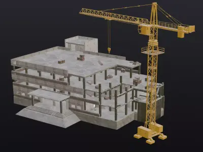  Construction Props 3D Model Low-poly 3D model
