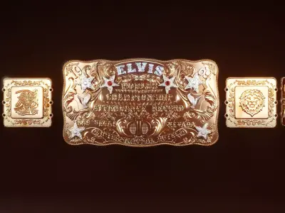 Elvis Presley gold international hotel belt  3D print model