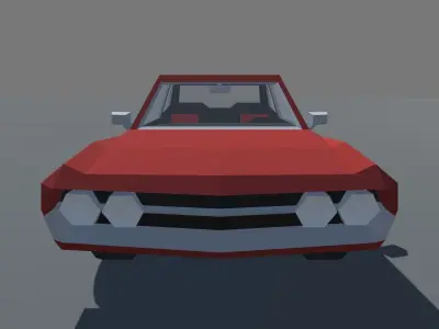 Muscle Car Coupe with Interior MOBILE READY Low-poly 3D model