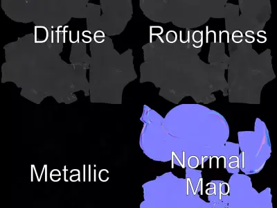 Elegant Black Cat model pack Low-poly 3D model