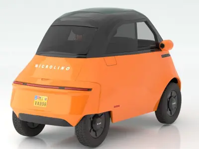 Microlino electric scooter car Orange 3D model