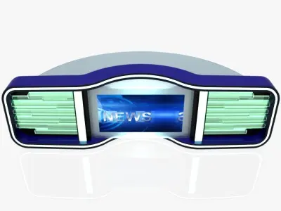 Virtual TV Studio News Desk 5 3D model