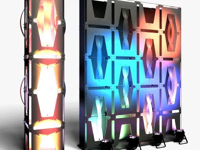 Stage Decor Collection 04 Modular Wall Column 9 Pieces