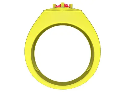 Luxury Square Halo Gemstone Ring for Men 5162 3D print model