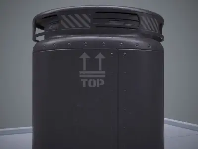 Sci-Fi Barrel Low Poly PBR Low-poly 3D model
