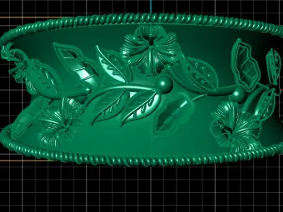 LEAF DESIGN RING 3D PRINTABLE MODEL 3D print model