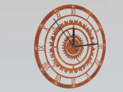 Wooden Clock PBR Free low-poly 3D model