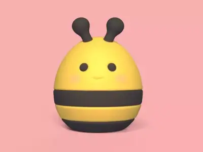 Round Bee 3D print model
