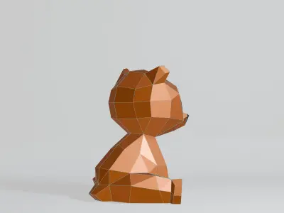 Polygonal Baby Bear Low-poly 3D model