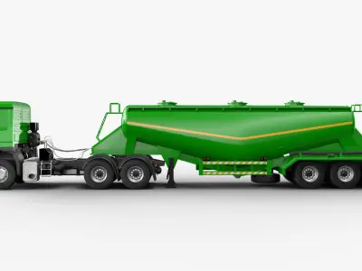 Mercedesbenzactros3354 Bulk Cement Trailer 3D model
