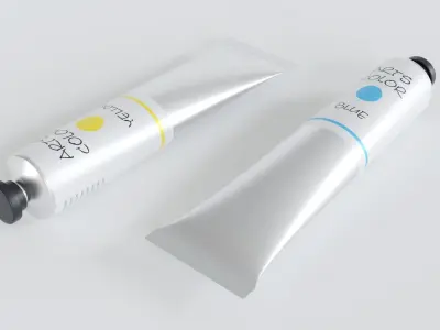 Tube Paint Container Colors 3D model