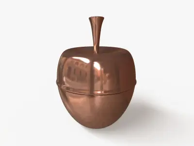 Bowl Apple Bronze Low-poly 3D model