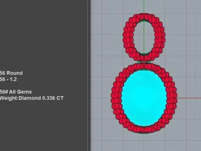  Diamond Halo Pearl Studs Earrings 3D print model