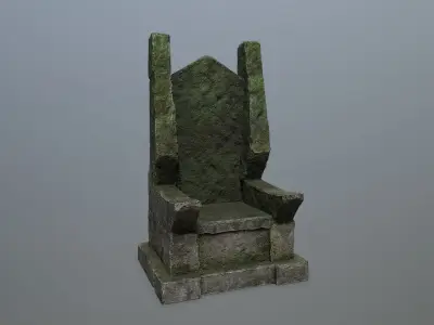 Stone Throne Low-poly 3D model