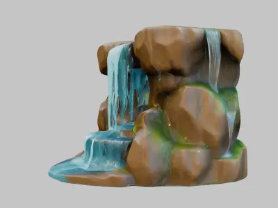 Stylized Low Poly Medieval Fountain Low-poly 3D model