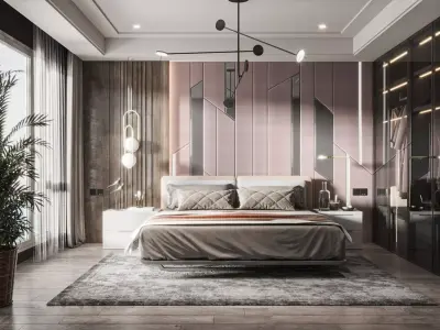 bedroom villa Home Modern decoration 3D model