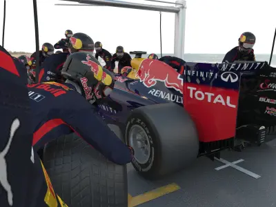 Pit stop in Formula 1 3D model