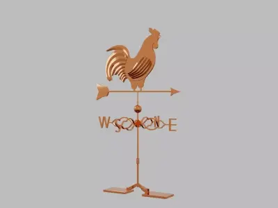 Weather Vane - Rooster Wind Vane Low-poly 3D model