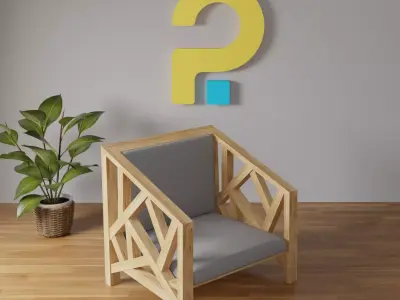 Stylized Wooden Chair Free 3D model