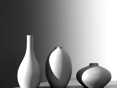 3d Vase set decorative pieces  3D model