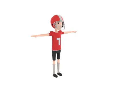 CartoonMan048 Football Player 3D model