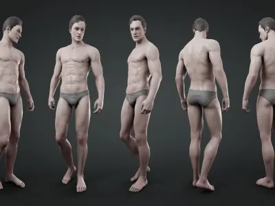 Base Humans - Man Low-poly 3D model