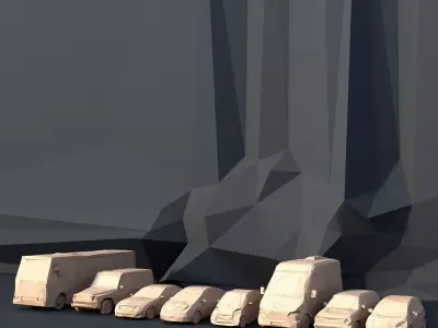 8 Lowpoly CARS pack Low-poly 3D model